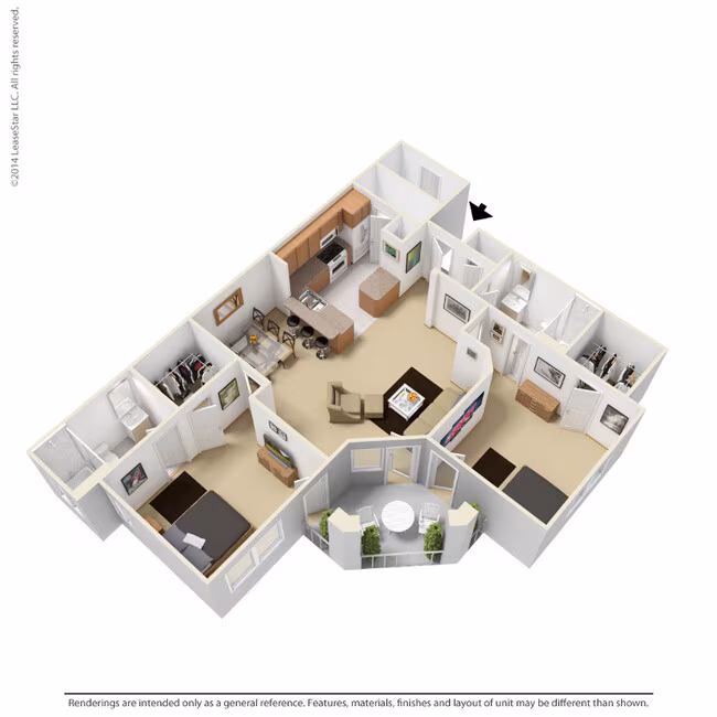 2 Bedroom - B4 264 floor plan